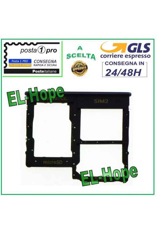 Slot Cart Fach Halter Nano SIM Micro SD Samsung Galaxy A40 SM-A405F Schwarz